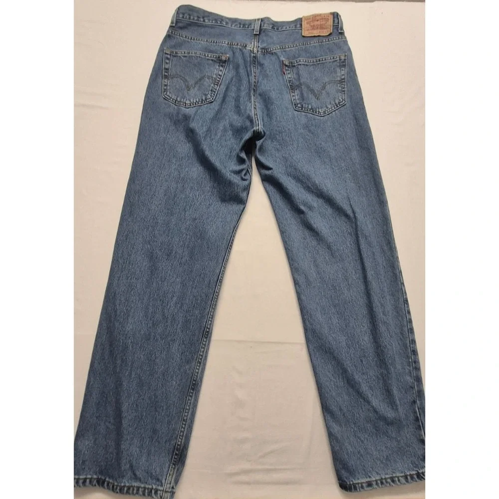 VTG Levi 550 men's relaxed fit medium wash denim blue‎ jeans 36x33 Cotton